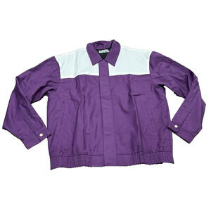 NWOT Bogey Boys Men's Golf Track Jacket Full-Zip Colorblock Purple White Size XL